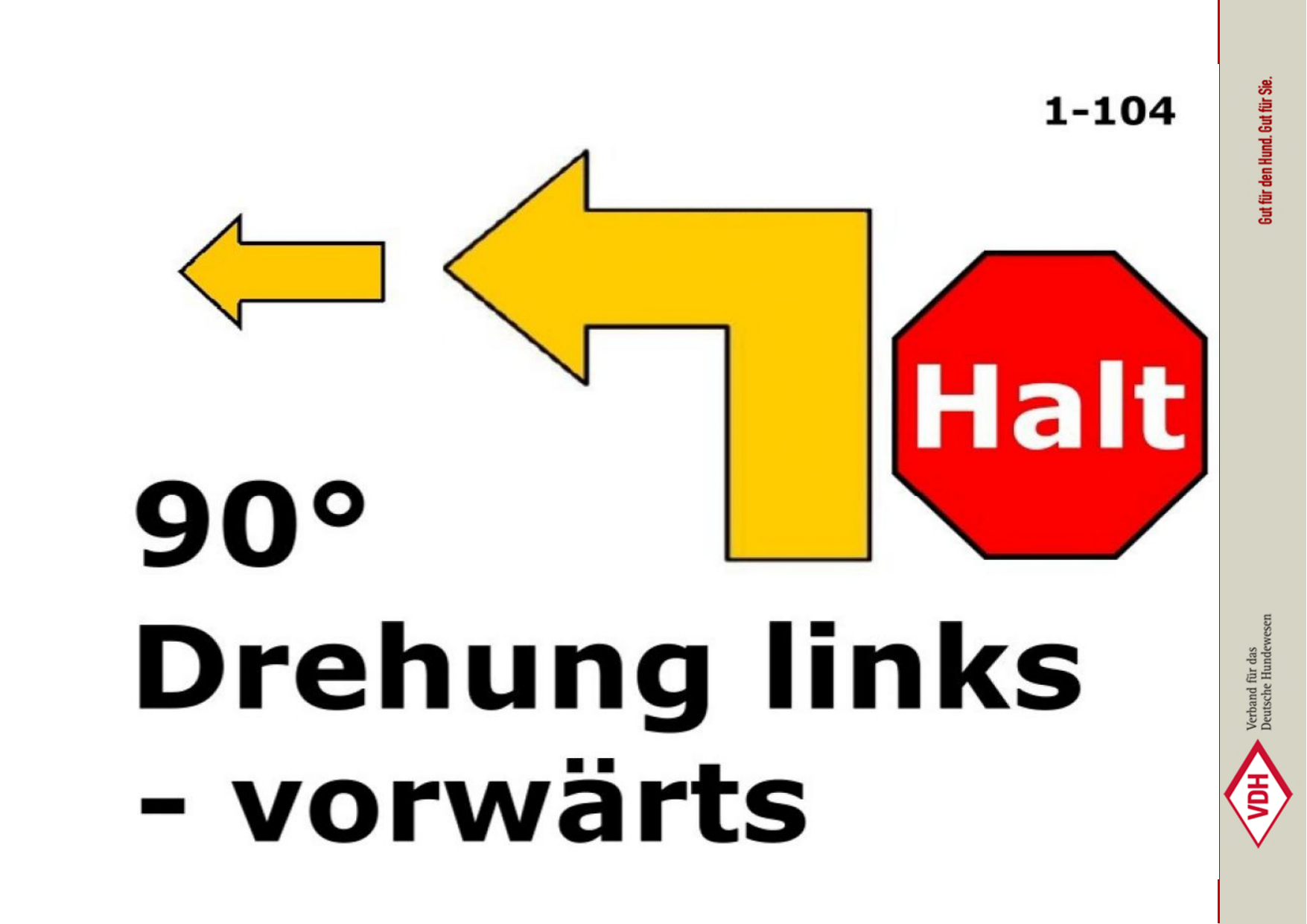 Halt 90° Drehung links – vorwärts
