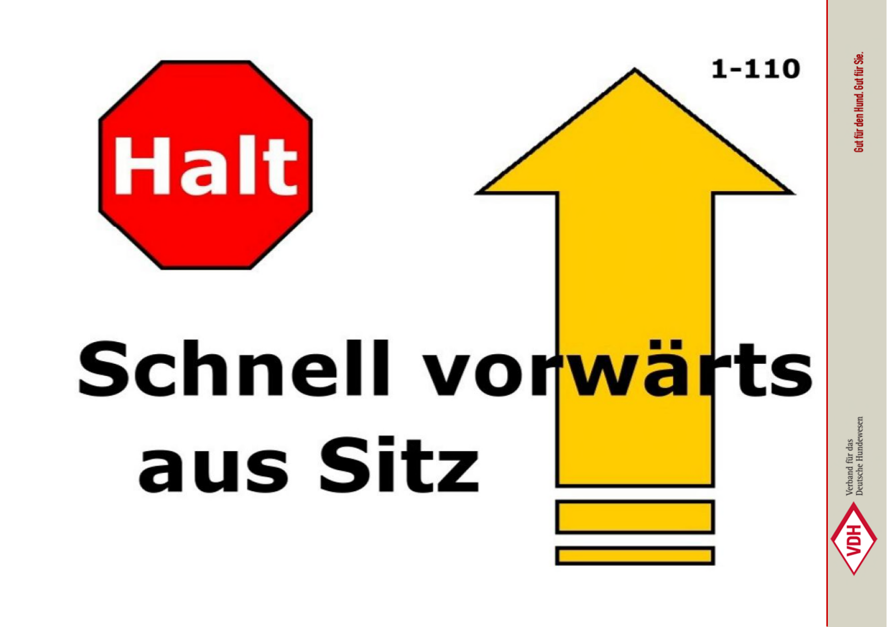 Halt Schnell vorwärts aus Sitz