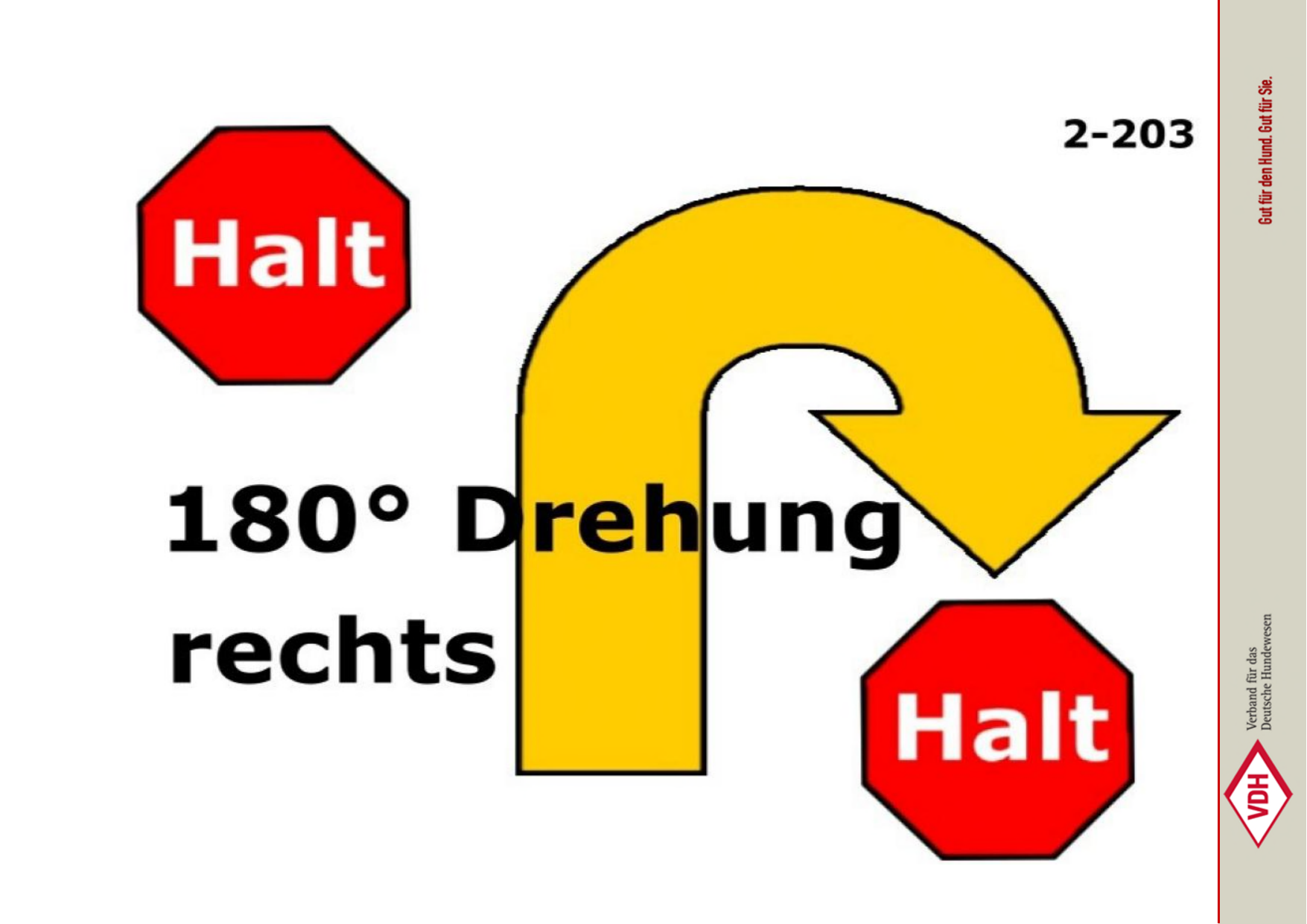 Halt 180° Drehung rechts
