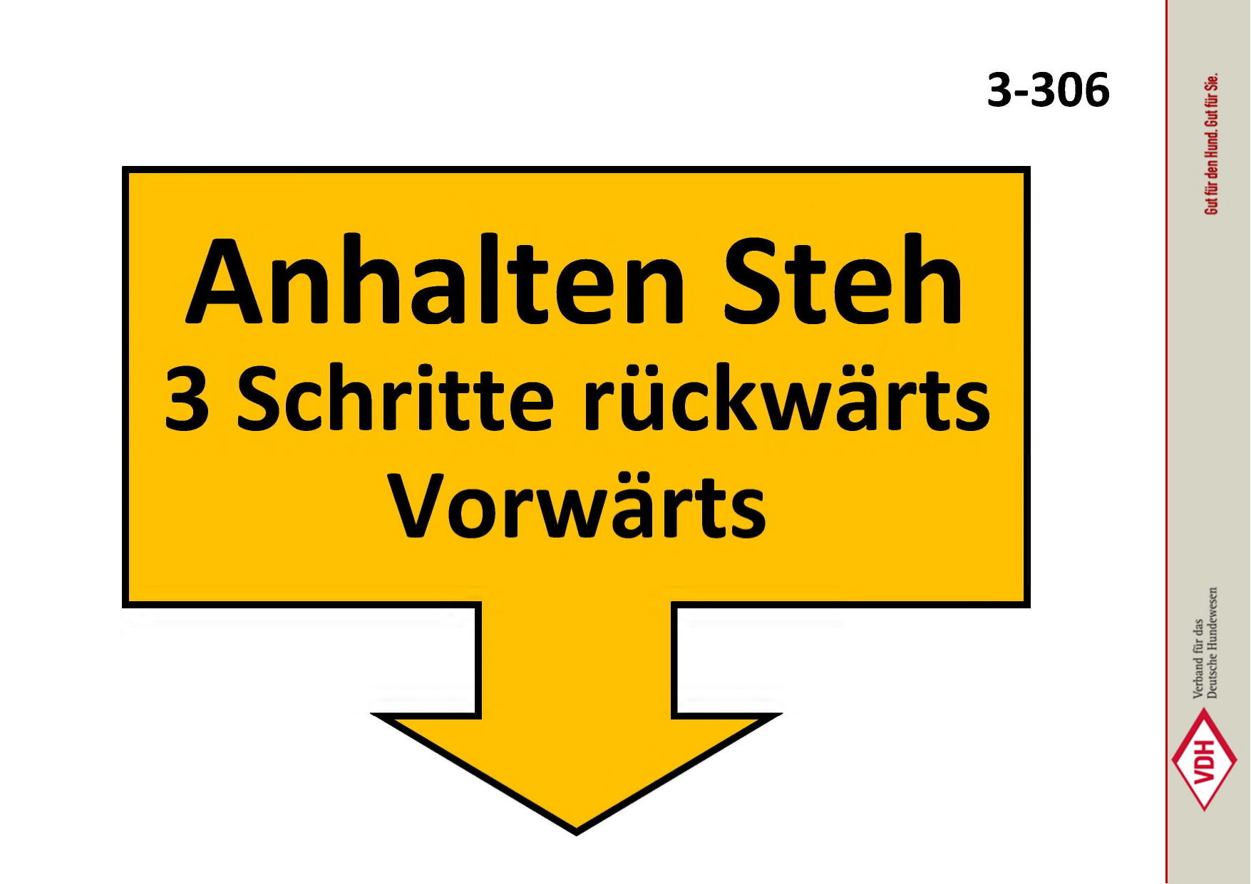 Anhalten Steh – 3 Schritte rückwärts – Vorwärts