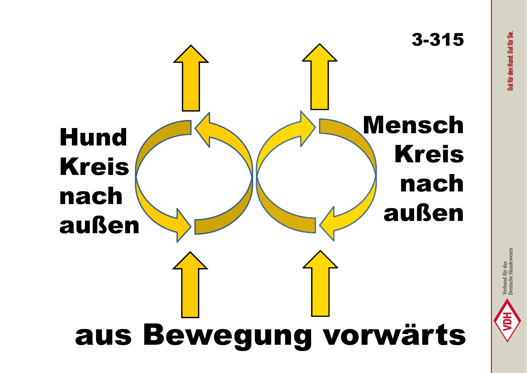 Hund Kreis nach außen / Mensch Kreis nach außen