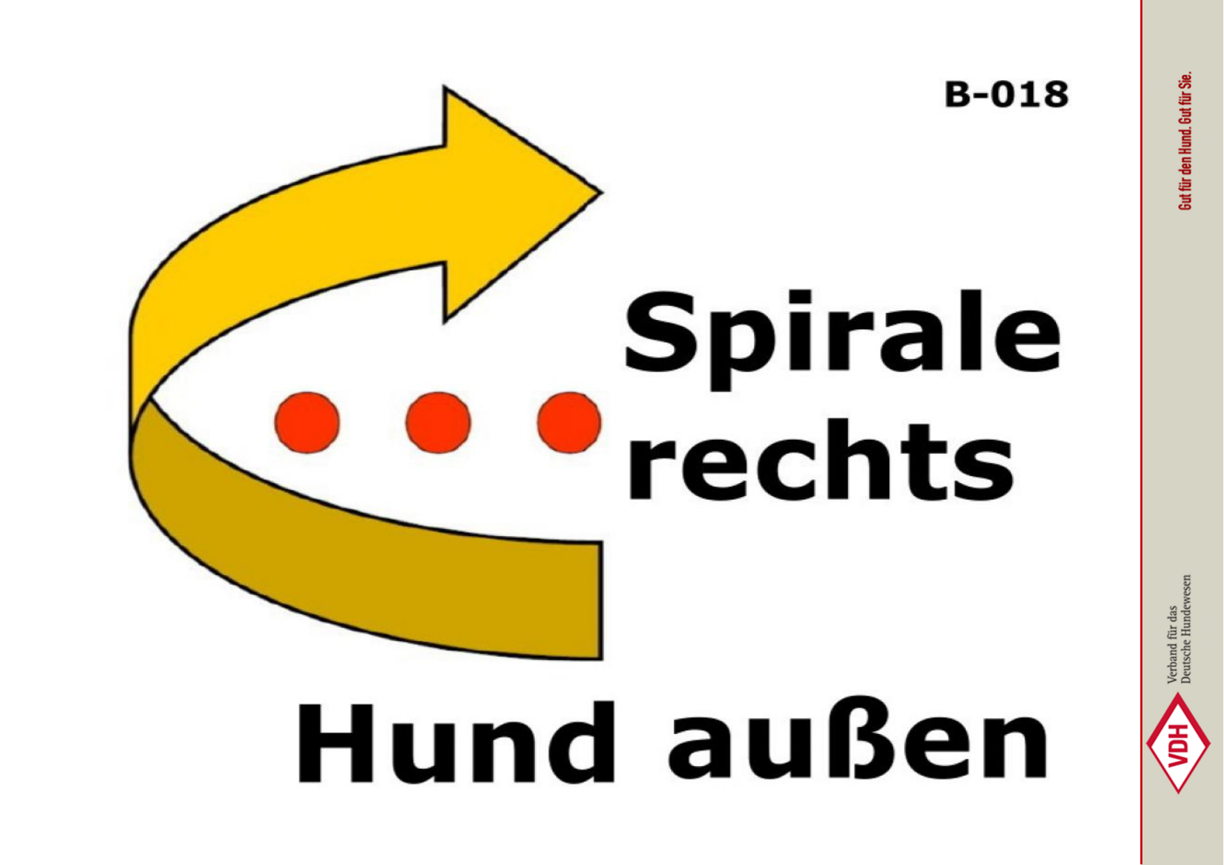 Spirale rechts, Hund außen
