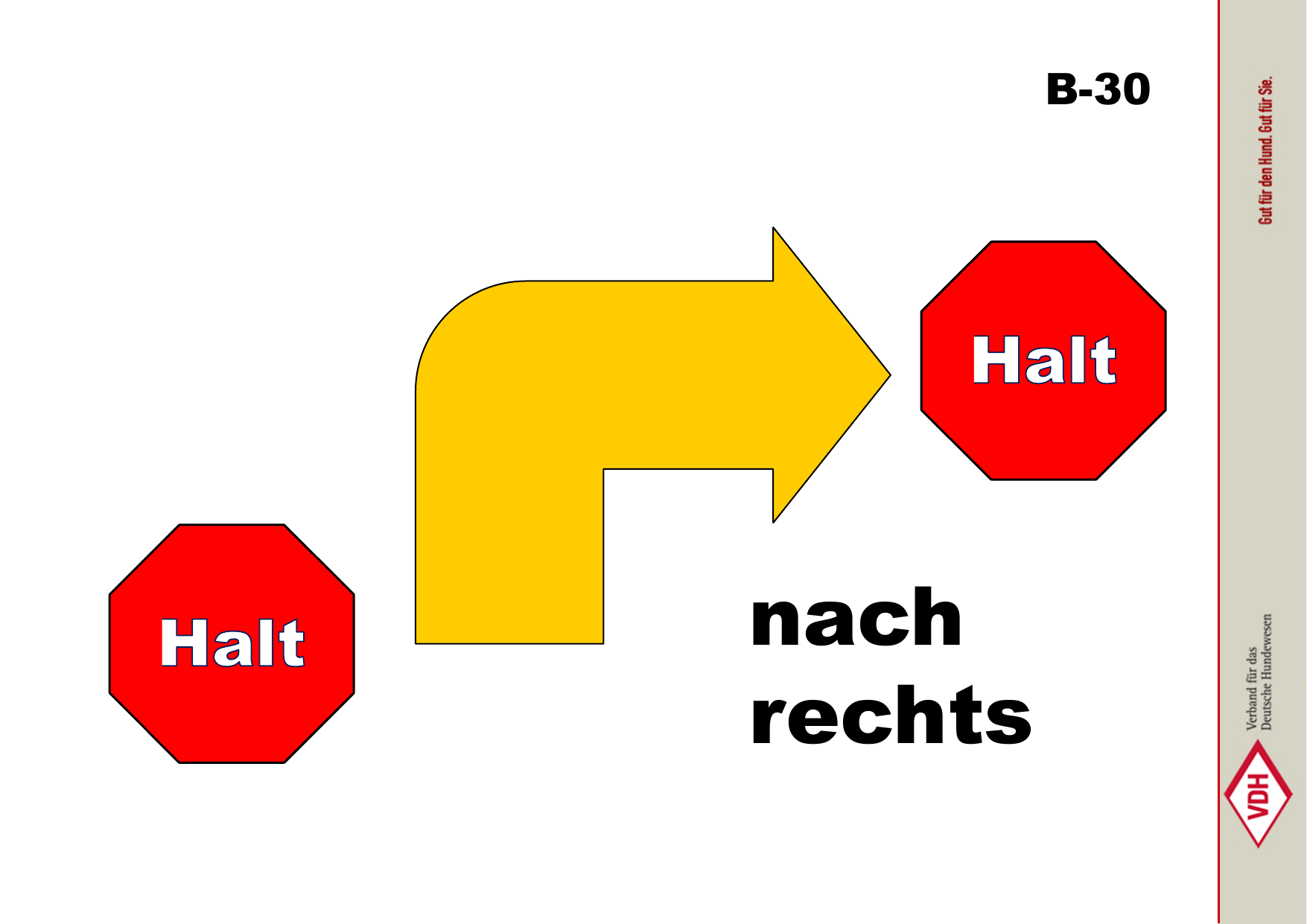 Halt nach rechts