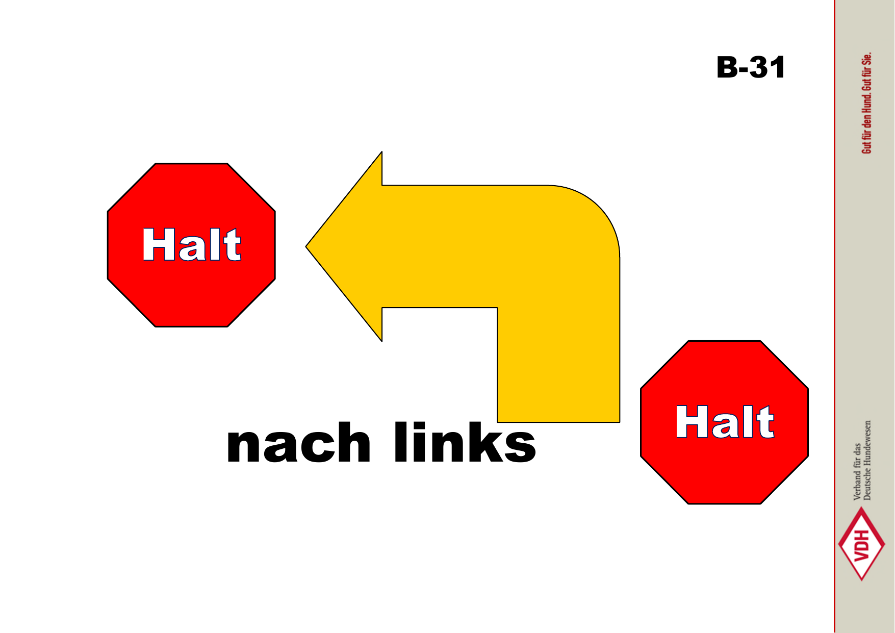 Halt nach links