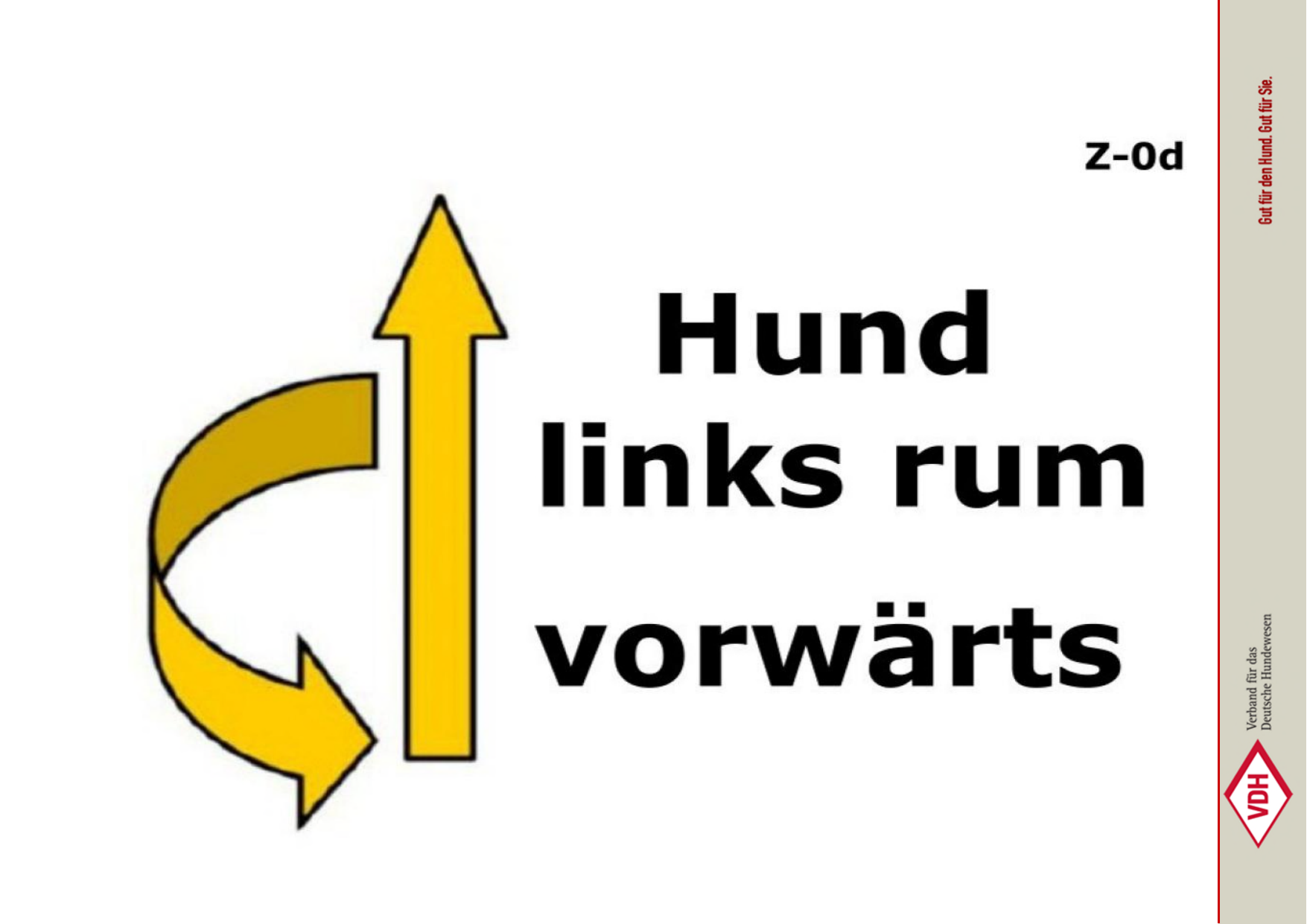 Hund links rum vorwärts